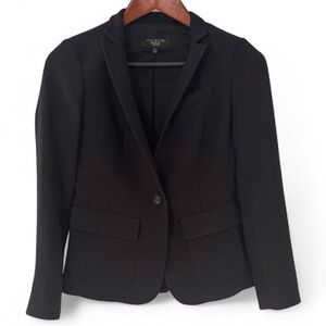 Talbots Black Blazer Womens Petite 0 Single Button Pockets Career Wear Classic